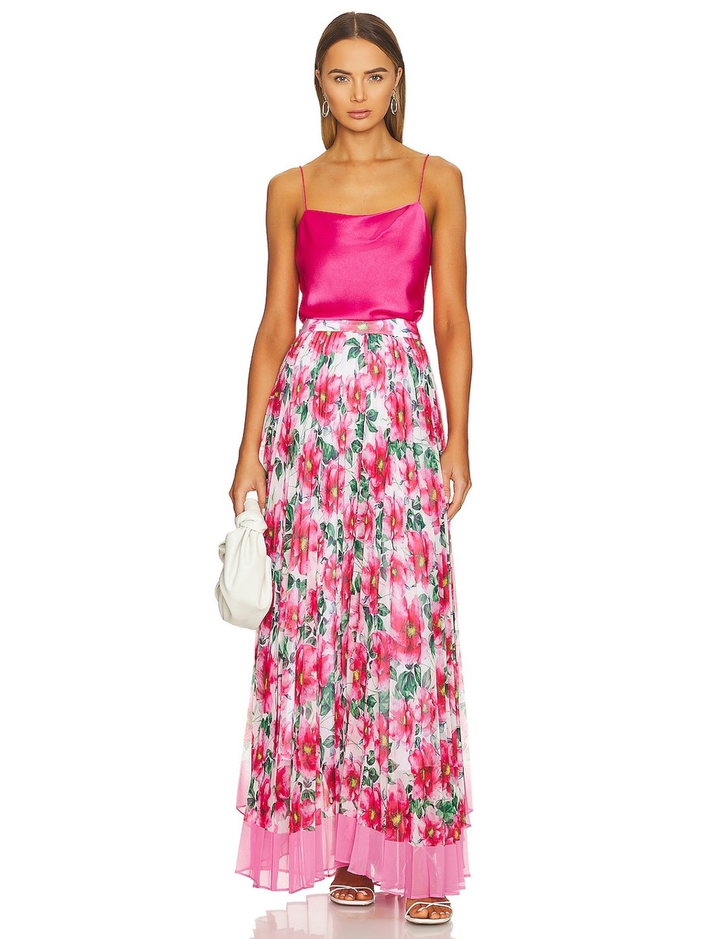 Alice + Olivia Women's Pink Floral Maxi Skirt Size 4 Like New.